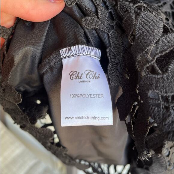 NWT Chi Chi London Black Lace Sandie Dress Whimsigoth Dark Romance Tall Sz12 $95 - Picture 11 of 16